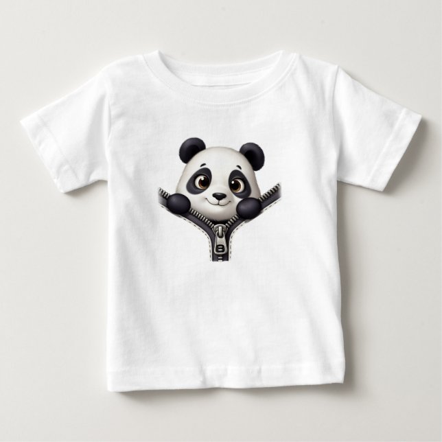 Custom Peeking Panda Zipper Cute Animal Baby Top (Vorderseite)