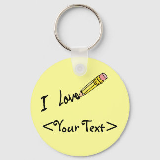 CUSTOM PENCIL SCHREIBT I LIEBE,<Your Text> Schlüsselanhänger