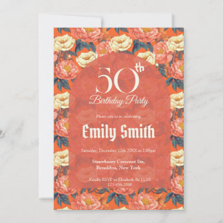 Custom Peonies Charm Her Birthday Einladung