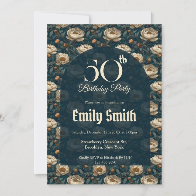 Custom Peonies Flower Birthday Celebration Einladung (Vorderseite)