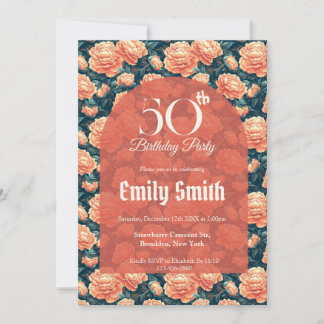 Custom Peonies Themed 90Th Birthday Einladung