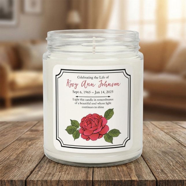 Custom Peony Remembrance Candle Sticker (Von Creator hochgeladen)