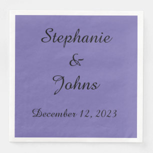 Custom Periwinkle Violet Wedding Bride Groom 2023 Serviette