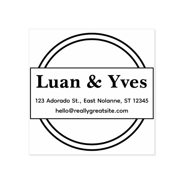 Custom Personal Address Stamp  Minimal Round Style Gummistempel (Prägung)