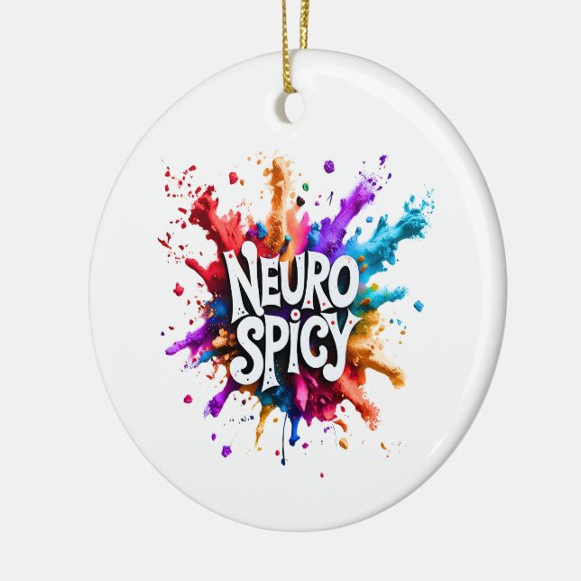 custom / personalised NEUROSPICY neurodiversity  Keramik Ornament (Links)