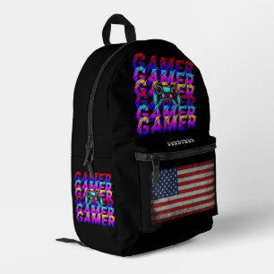 CUSTOM PERSONALISIEREN COMPUTER GAMER SPORTARTEN V BEDRUCKTER RUCKSACK
