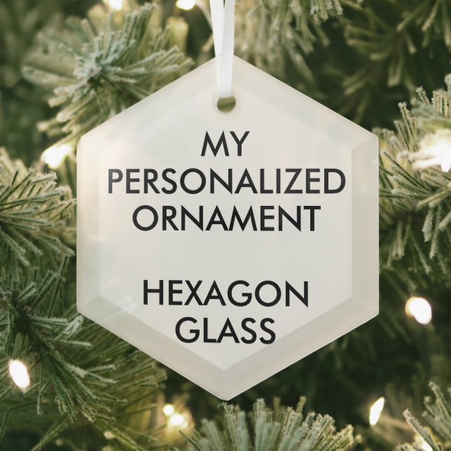 Custom Personalisiert 3" HEXAGON GLAS ORNANANAMENT Ornament Aus Glas (Insitu)