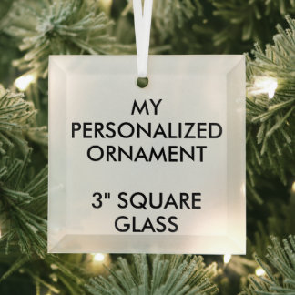 Custom Personalisiert 3" SQUARE GLASS ORNANAMENT Ornament Aus Glas