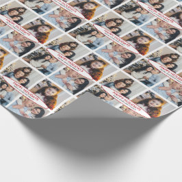 Custom Personalisiert 4 Fotos Collage Christmas Geschenkpapier