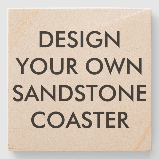 Custom Personalisiert 4" Sandstone Stone Untersetz Steinuntersetzer (Vorderseite)