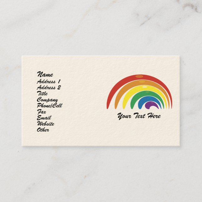 Custom Personalisiert Abstrakt Rainbow Biz Cards Visitenkarte (Vorderseite)