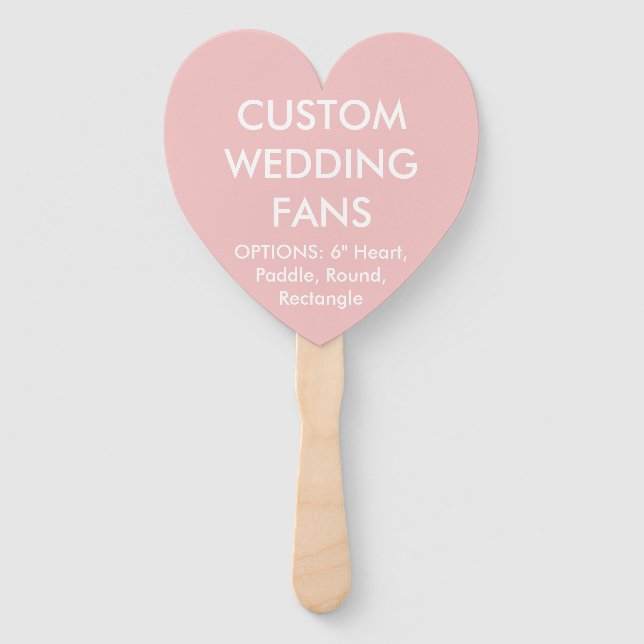 Custom Personalisiert BABY PINK HEART WEDING FANS Fächer (Vorderseite)