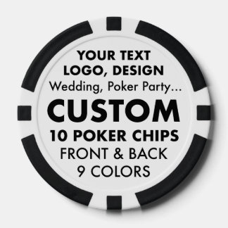 Custom personalisiert BLACK Poker Casino Chips (10