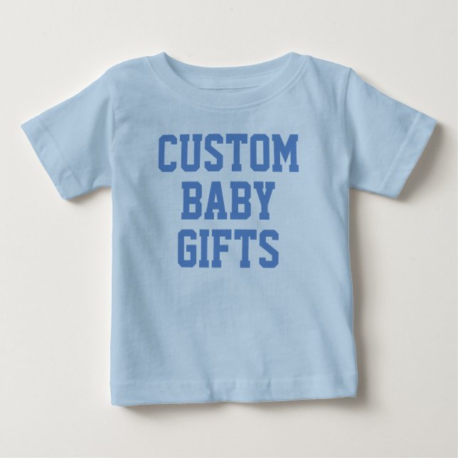 Custom Personalisiert Blue Baby & Kleinkind T - Sh Baby T-shirt (Vorderseite)
