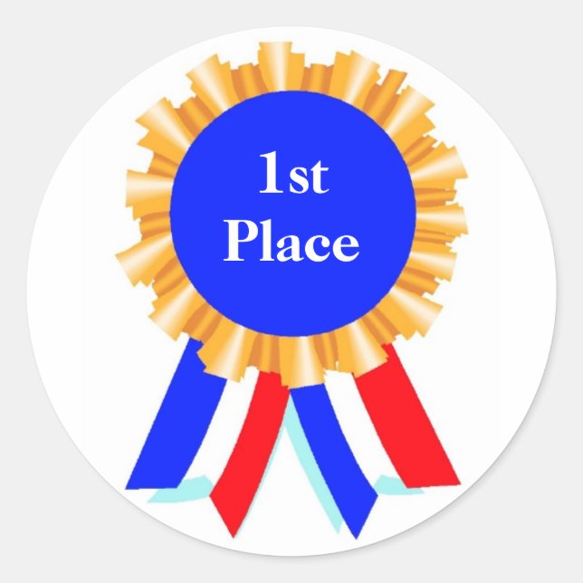 Custom Personalisiert Blue Ribbon Award Stickers (Vorderseite)