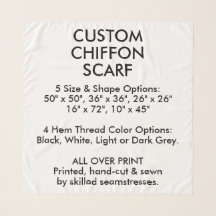 Custom Personalisiert CHIFFON SCARF - MED. 36" x 3