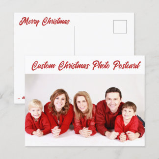 Custom Personalisiert CHRISTMAS FOTO POSTCARD Postkarte