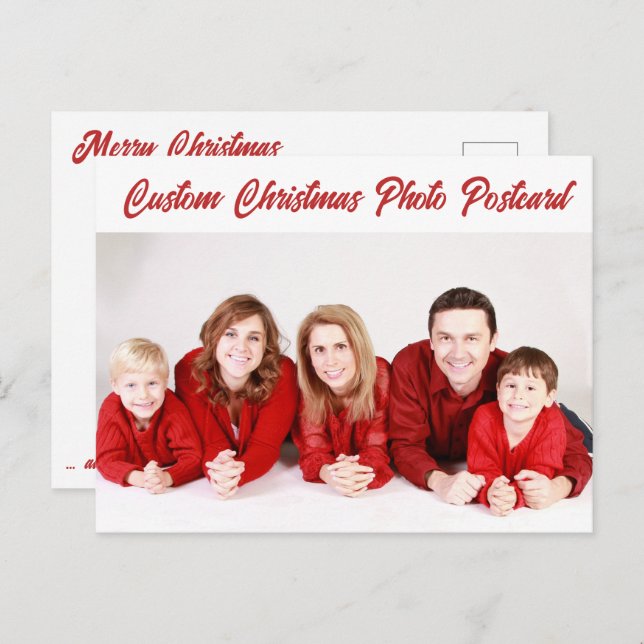 Custom Personalisiert CHRISTMAS FOTO POSTCARD Postkarte (Vorne/Hinten)
