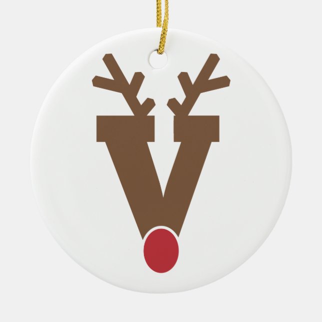 Custom Personalisiert Christmas Ornament Letter "V (Vorne)