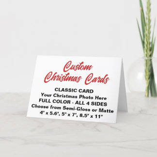 Custom Personalisiert CLASSIC 5" x 7" CHRISTMAS CA Feiertagskarte