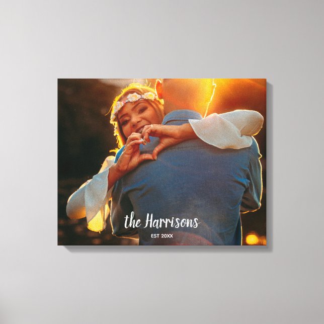 Custom Personalisiert Couple's Foto Neu verheirate Leinwanddruck (Vorderseite)