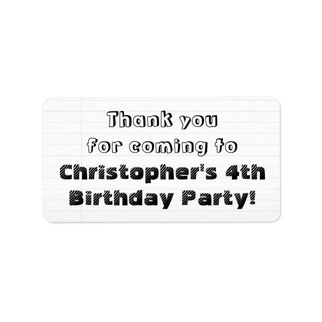 Custom Personalisiert Dankeschön Geburtstagsparty  Adressaufkleber (Vorne)