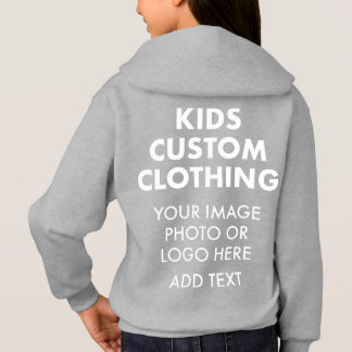 Custom Personalisiert GIRL'S PULLOVER HOODIE - GRA