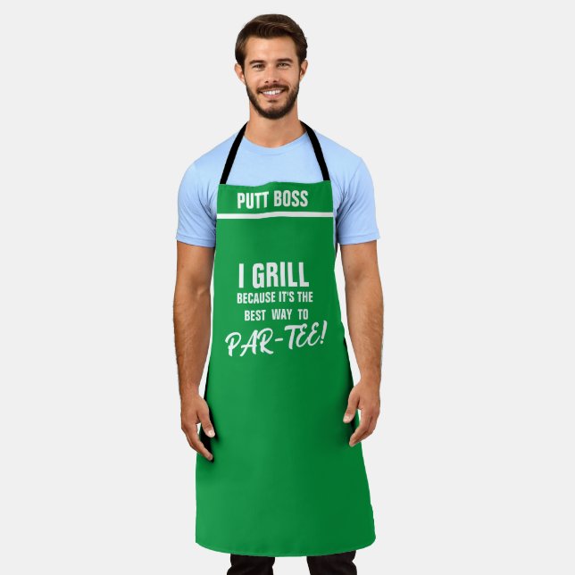 Custom Personalisiert Golf Koch, Funny I Grill Schürze (Getragen)