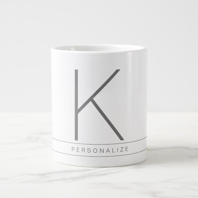 Custom Personalisiert Initial Big Riant Jumbo-Tasse (Vorderseite)