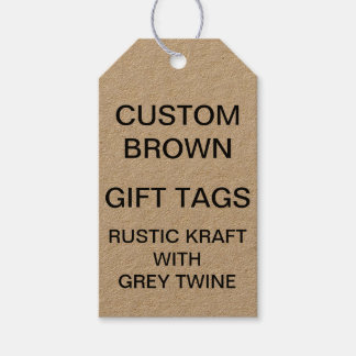 Custom Personalisiert Kraft Gift Tags & Grey Twine Geschenkanhänger