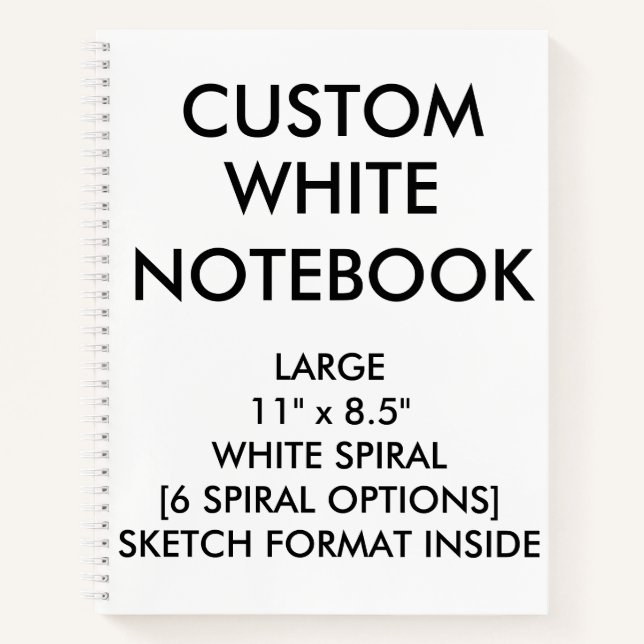 Custom Personalisiert Large BLANK SKETCH Notebook Notizbuch (Vorderseite)