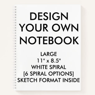 Custom Personalisiert Large BLANK SKETCH Notebook Notizbuch