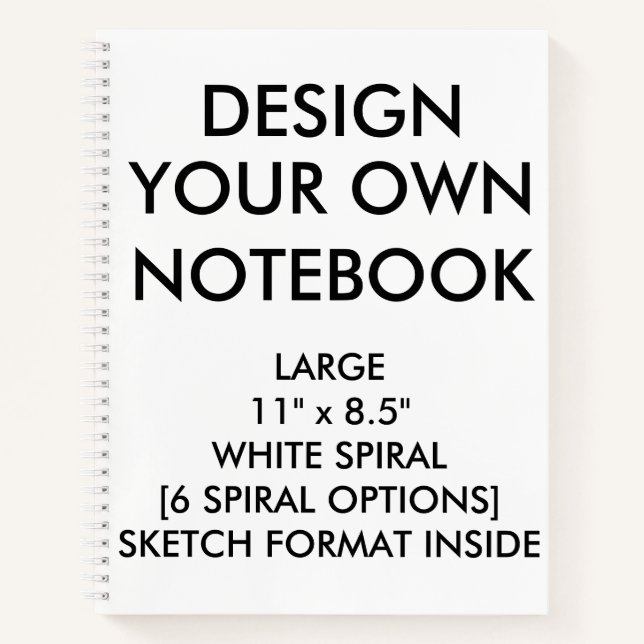 Custom Personalisiert Large BLANK SKETCH Notebook Notizbuch (Vorderseite)
