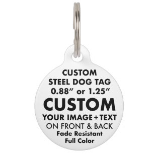 Custom Personalisiert Large Round Steel Dog Tag Haustiermarke