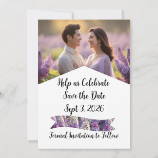 Custom Personalisiert Lila Lilac Save the Date