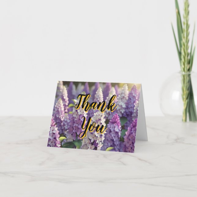 Custom Personalisiert Lila Lilac Vielen Dank Karte (Vorderseite)