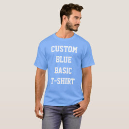 Custom Personalisiert Men BASIC BLUE T - SHIRT