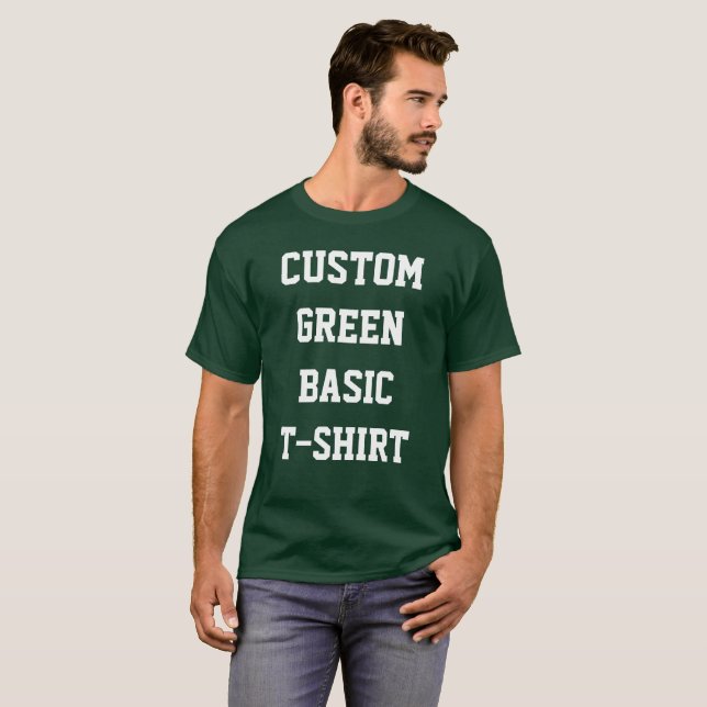 Custom Personalisiert Men BASIC DARK GREEN T - SHI T-Shirt (Vorne ganz)