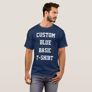 Custom Personalisiert Men BASIC NAVY BLUE T - SHIR T-Shirt
