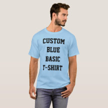 Custom Personalisiert Men BASIC PALE BLUE T - SHIR