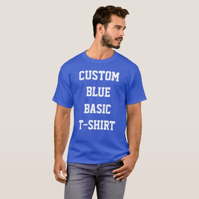 Custom Personalisiert Men BASIC ROYAL BLUE T - SHI T-Shirt (Vorne ganz)