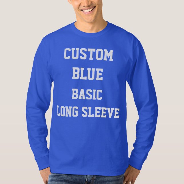 Custom Personalisiert Mens BUE LONG SLEEVE T - SHI T-Shirt (Vorderseite)
