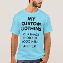 Custom Personalisiert MEN'S PALE BLUE T - SHIRT