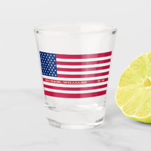 Custom Personalisiert Mit Monogramm USA Flag Schnapsglas