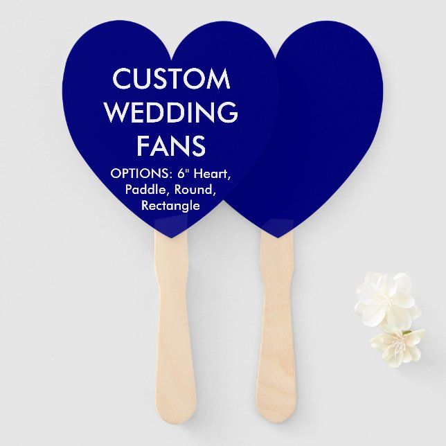 Custom Personalisiert NAVY HEART WEDING FANS Fächer (Vorne und Hinten)