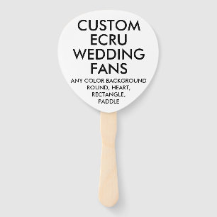 Custom Personalisiert PADDLE ECRU WEDDING FANS (10 Fächer