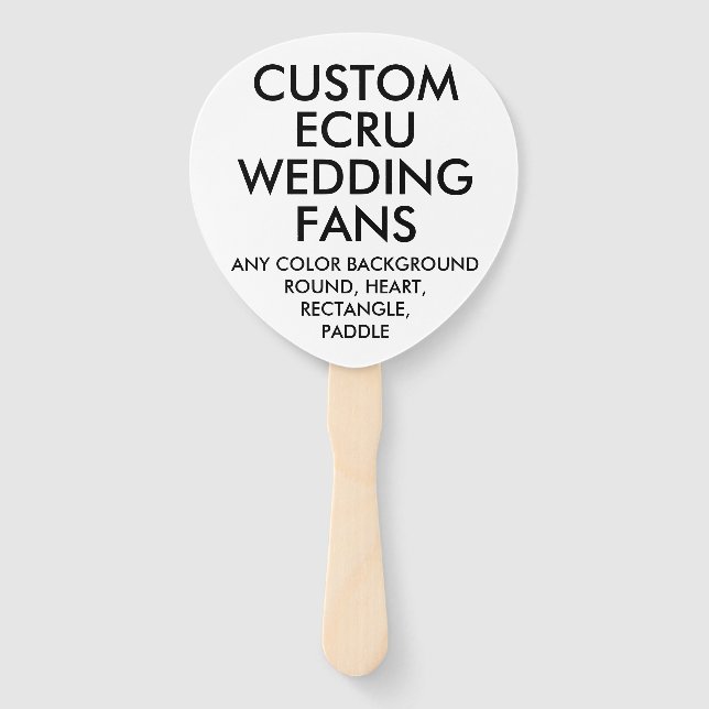 Custom Personalisiert PADDLE ECRU WEDDING FANS (10 Fächer (Vorderseite)