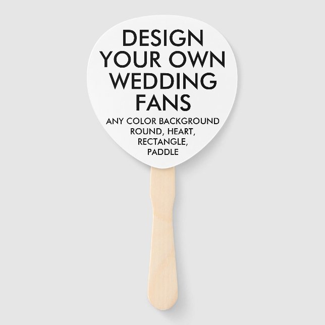 Custom Personalisiert PADDLE ECRU WEDDING FANS (10 Fächer (Vorderseite)