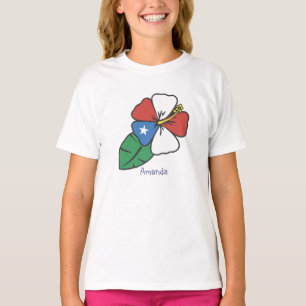 Custom Personalisiert Patriotic Hibiskus Blume T-S T-Shirt