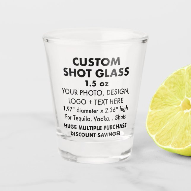 Custom Personalisiert Shot Glass 1.5oz Schnapsglas (Vorderseite)